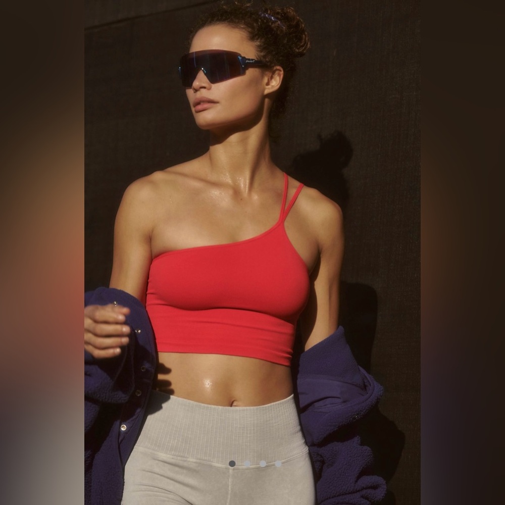 NWT FP Movement by Free People Tighten Up Asymmetric Crop in Cherry Crush